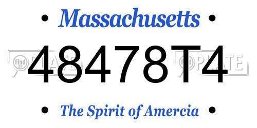 48478T4 Massachusetts License Plate