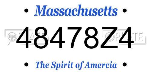 48478Z4 Massachusetts License Plate