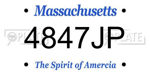 4847JP Massachusetts License Plate