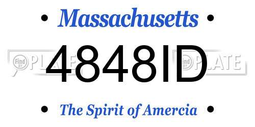 4848ID Massachusetts License Plate
