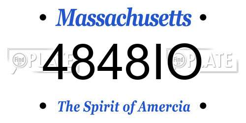 4848IO Massachusetts License Plate