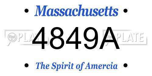 4849A Massachusetts License Plate
