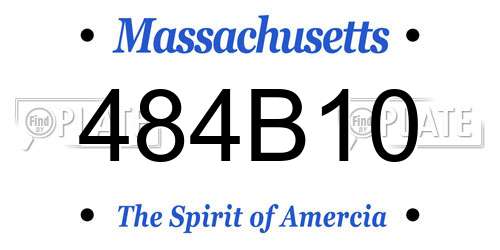 484B10 Massachusetts License Plate
