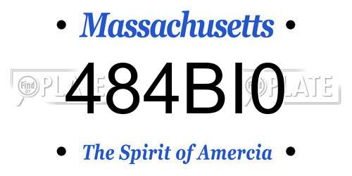 484BI0 Massachusetts License Plate