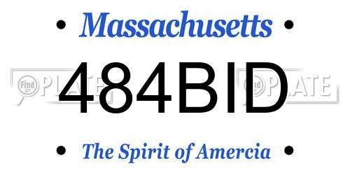 484BID Massachusetts License Plate