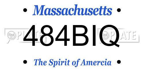 484BIQ Massachusetts License Plate