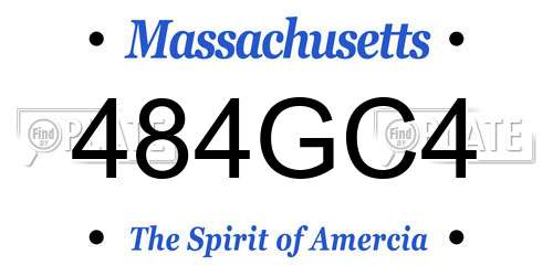 484GC4 Massachusetts License Plate