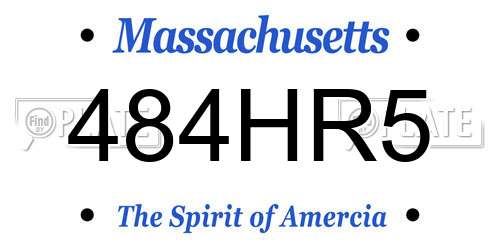 484HR5 Massachusetts License Plate