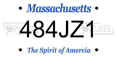 484JZ1 Massachusetts License Plate