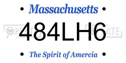 484LH6 Massachusetts License Plate