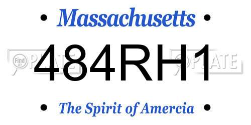 484RH1 Massachusetts License Plate