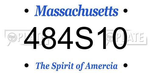 484S10 Massachusetts License Plate