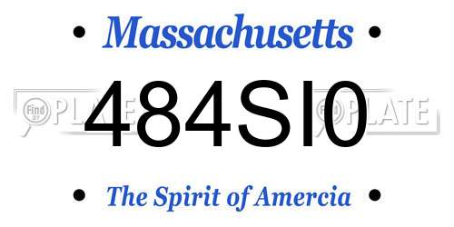 484SI0 Massachusetts License Plate