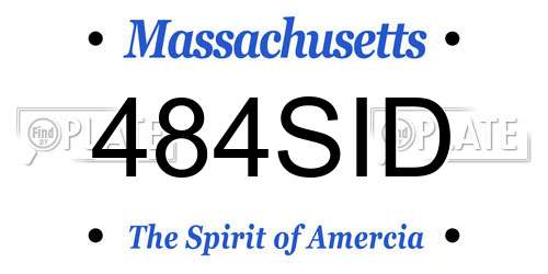 484SID Massachusetts License Plate