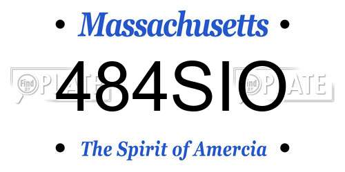 484SIO Massachusetts License Plate