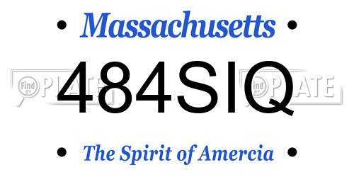 484SIQ Massachusetts License Plate