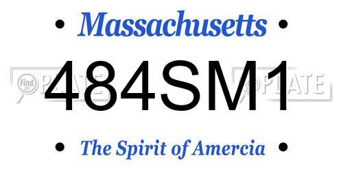 484SM1 Massachusetts License Plate