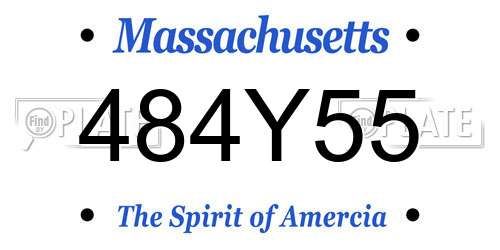 484Y55 Massachusetts License Plate