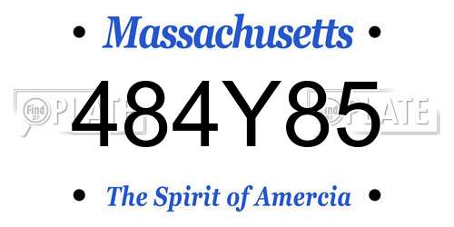 484Y85 Massachusetts License Plate