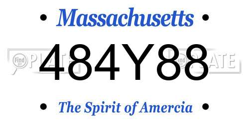 484Y88 Massachusetts License Plate
