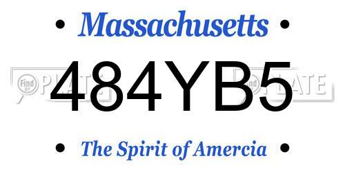 484YB5 Massachusetts License Plate