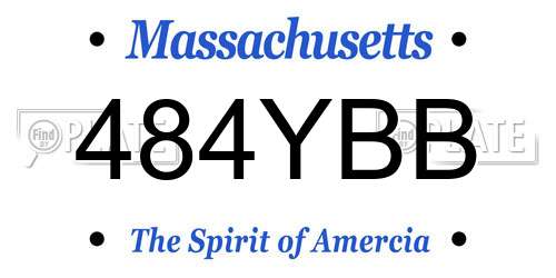 484YBB Massachusetts License Plate