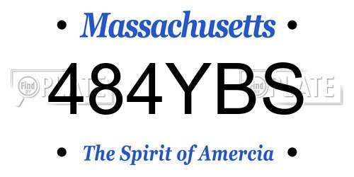484YBS Massachusetts License Plate