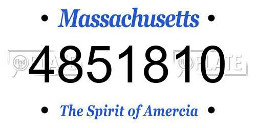 4851810 Massachusetts License Plate