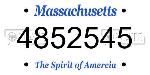 4852545 Massachusetts License Plate