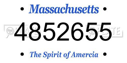 4852655 Massachusetts License Plate