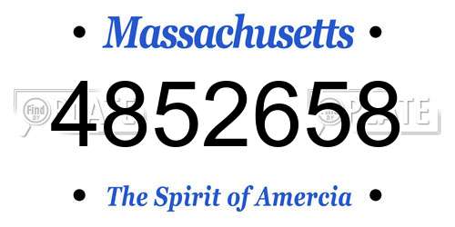 4852658 Massachusetts License Plate