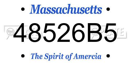 48526B5 Massachusetts License Plate