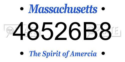 48526B8 Massachusetts License Plate