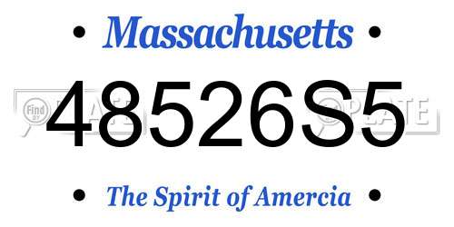 48526S5 Massachusetts License Plate
