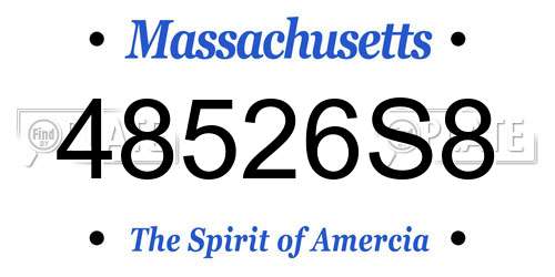 48526S8 Massachusetts License Plate