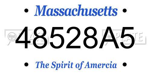 48528A5 Massachusetts License Plate