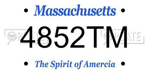 4852TM Massachusetts License Plate