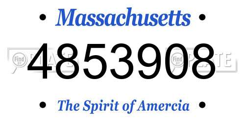 4853908 Massachusetts License Plate
