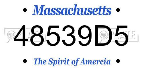 48539D5 Massachusetts License Plate