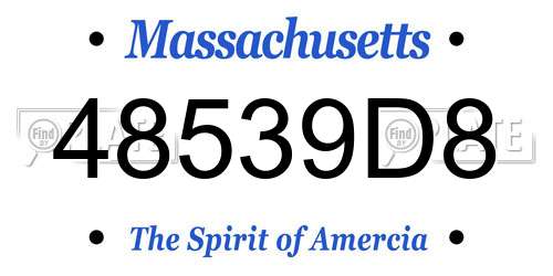 48539D8 Massachusetts License Plate