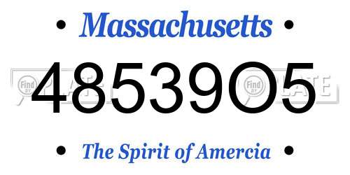48539O5 Massachusetts License Plate