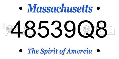48539Q8 Massachusetts License Plate