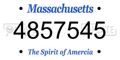 4857545 Massachusetts License Plate