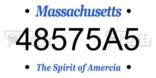 48575A5 Massachusetts License Plate