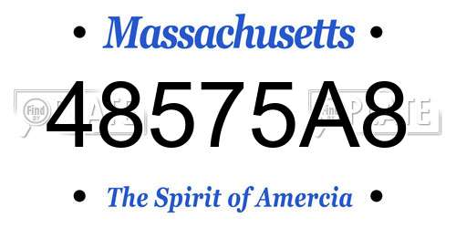 48575A8 Massachusetts License Plate