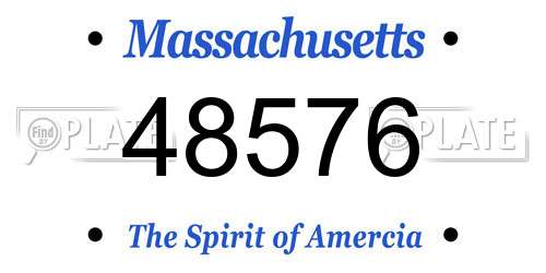 48576 Massachusetts License Plate