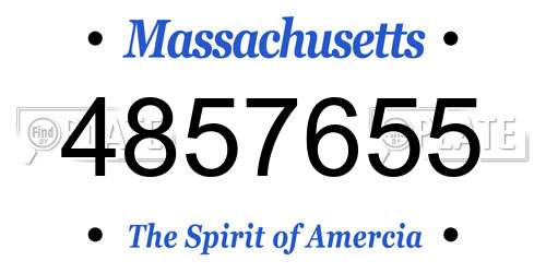4857655 Massachusetts License Plate