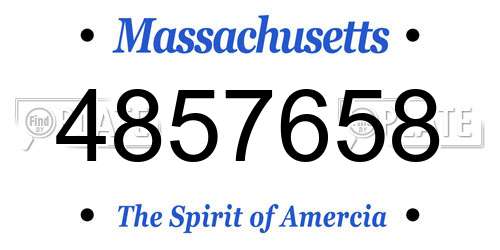 4857658 Massachusetts License Plate