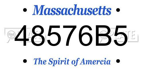 48576B5 Massachusetts License Plate