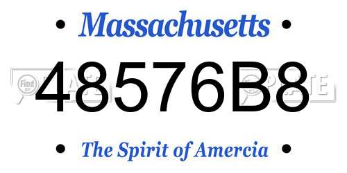 48576B8 Massachusetts License Plate